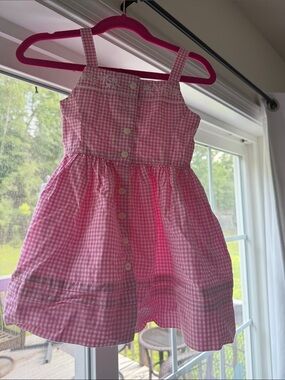 Polo by Ralph Lauren Pink Gingham Button-Front Sundress